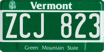 VT license plate ZCJ823