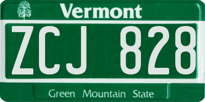 VT license plate ZCJ828