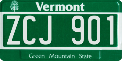 VT license plate ZCJ901