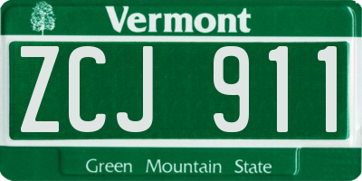 VT license plate ZCJ911