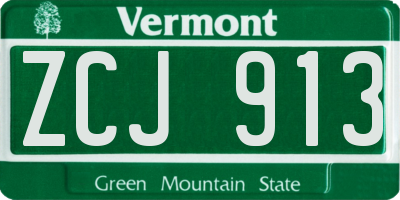 VT license plate ZCJ913