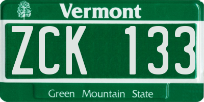 VT license plate ZCK133