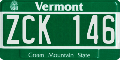 VT license plate ZCK146