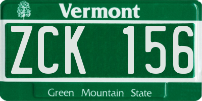 VT license plate ZCK156