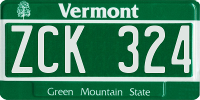 VT license plate ZCK324
