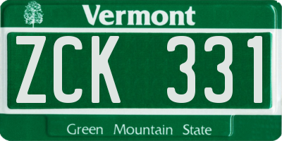 VT license plate ZCK331