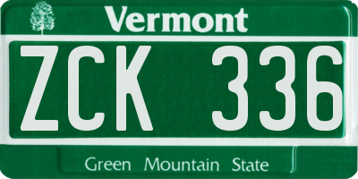 VT license plate ZCK336