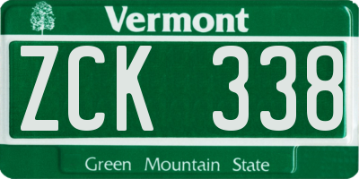 VT license plate ZCK338