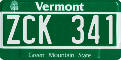 VT license plate ZCK341