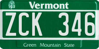 VT license plate ZCK346