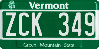 VT license plate ZCK349
