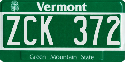 VT license plate ZCK372