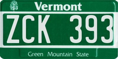 VT license plate ZCK393