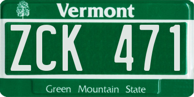 VT license plate ZCK471
