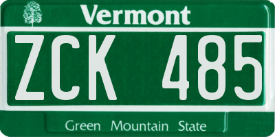 VT license plate ZCK485