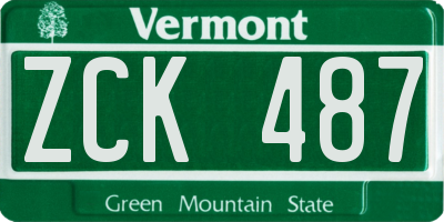VT license plate ZCK487