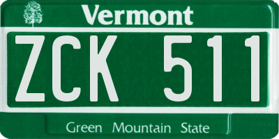 VT license plate ZCK511