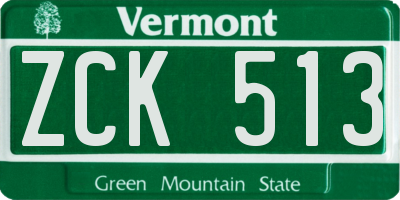VT license plate ZCK513