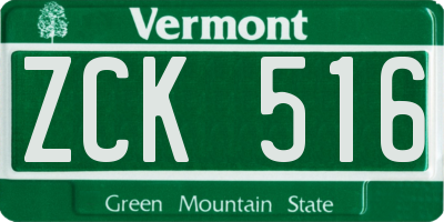 VT license plate ZCK516