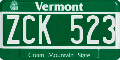 VT license plate ZCK523