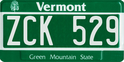 VT license plate ZCK529