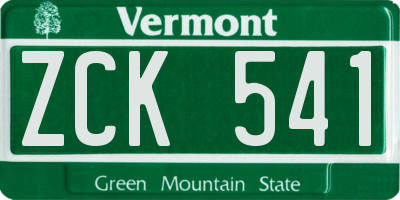 VT license plate ZCK541