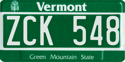 VT license plate ZCK548