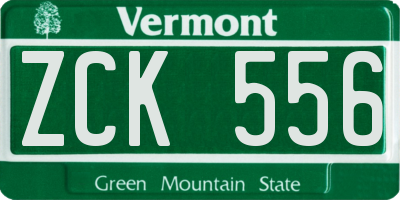 VT license plate ZCK556