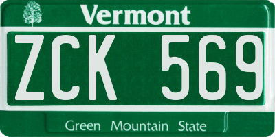 VT license plate ZCK569