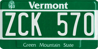VT license plate ZCK570
