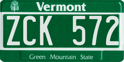 VT license plate ZCK572