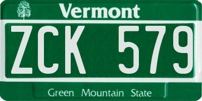 VT license plate ZCK579