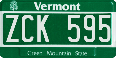 VT license plate ZCK595