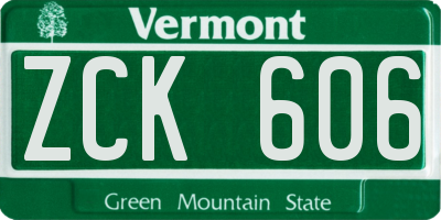 VT license plate ZCK606