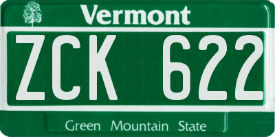 VT license plate ZCK622