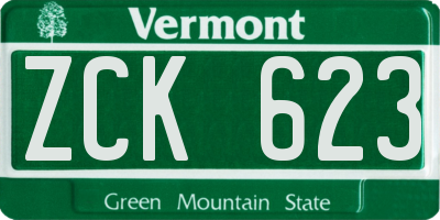 VT license plate ZCK623
