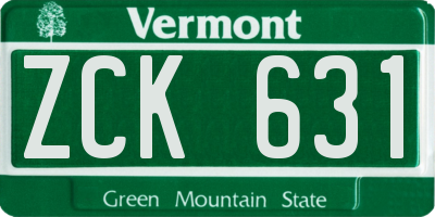 VT license plate ZCK631