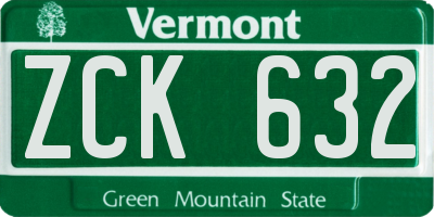 VT license plate ZCK632