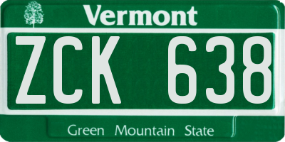 VT license plate ZCK638