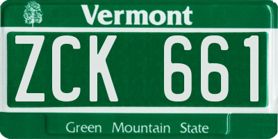 VT license plate ZCK661