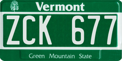 VT license plate ZCK677