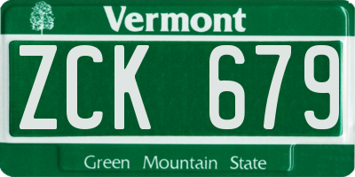 VT license plate ZCK679