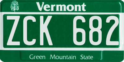 VT license plate ZCK682