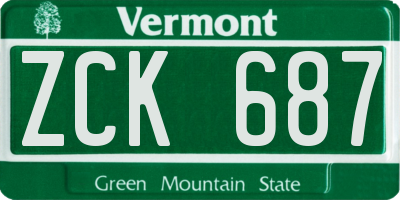 VT license plate ZCK687