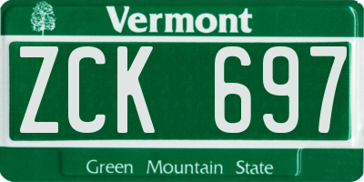 VT license plate ZCK697