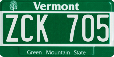 VT license plate ZCK705