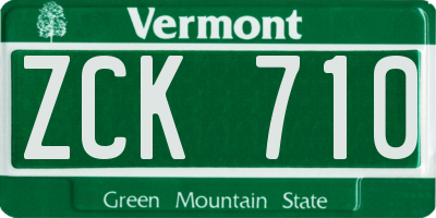 VT license plate ZCK710