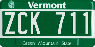 VT license plate ZCK711