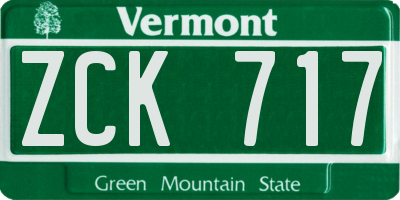 VT license plate ZCK717