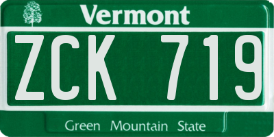 VT license plate ZCK719